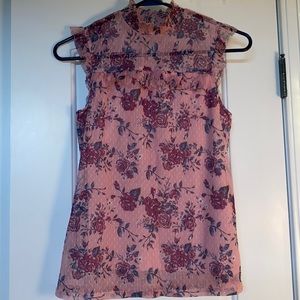 Floral pink tank top